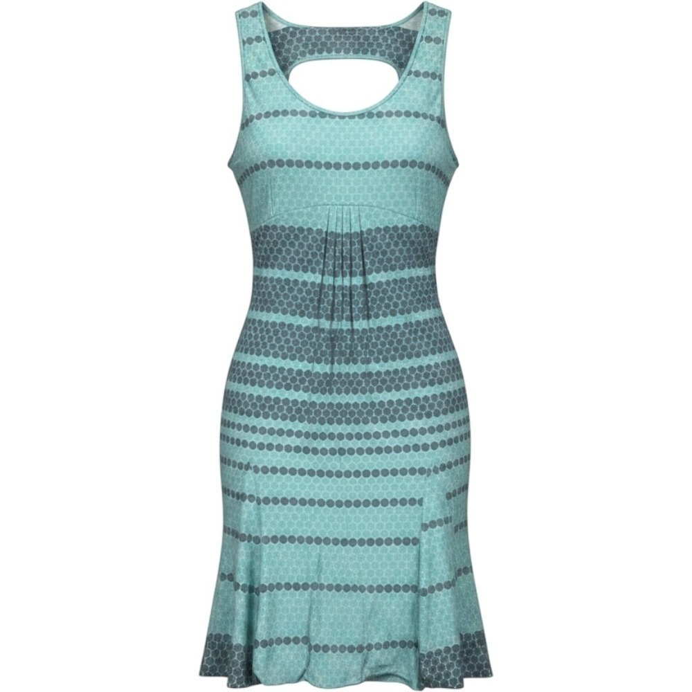 Buur Fashion Sleeveless Dress Womens Small Teal Dot Cutout Back